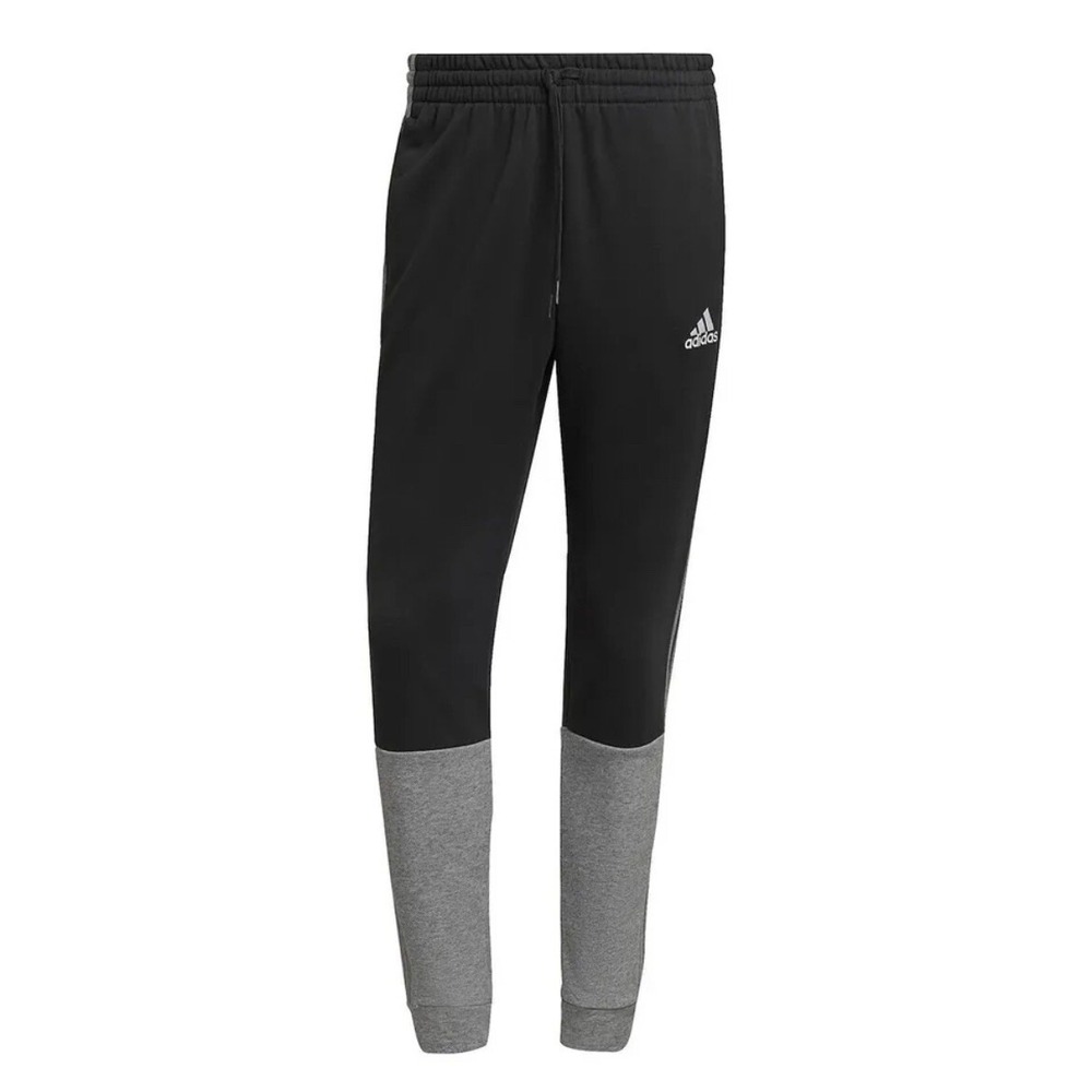Adidas Men's Black/Grey Essentials Mélange French-Terry Joggers HK2899 Size 2XL - Picture 1 of 6